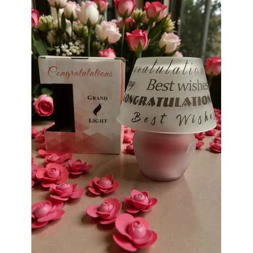 Lasikynttilä Onnittelut Punainen