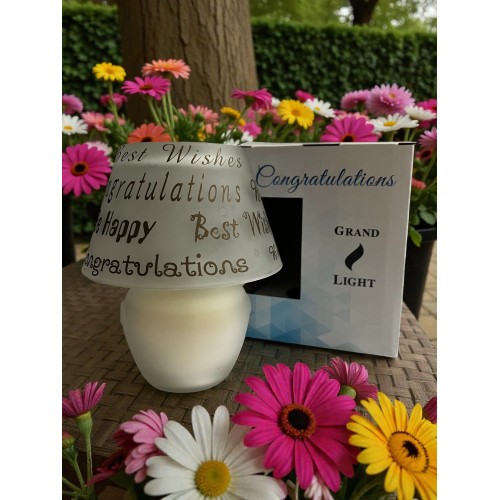 Lasikynttilä Onnittelut Valkoinen