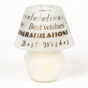Lasikynttilä Onnittelut Valkoinen